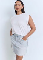 Jupe Denim Bas Effiloché