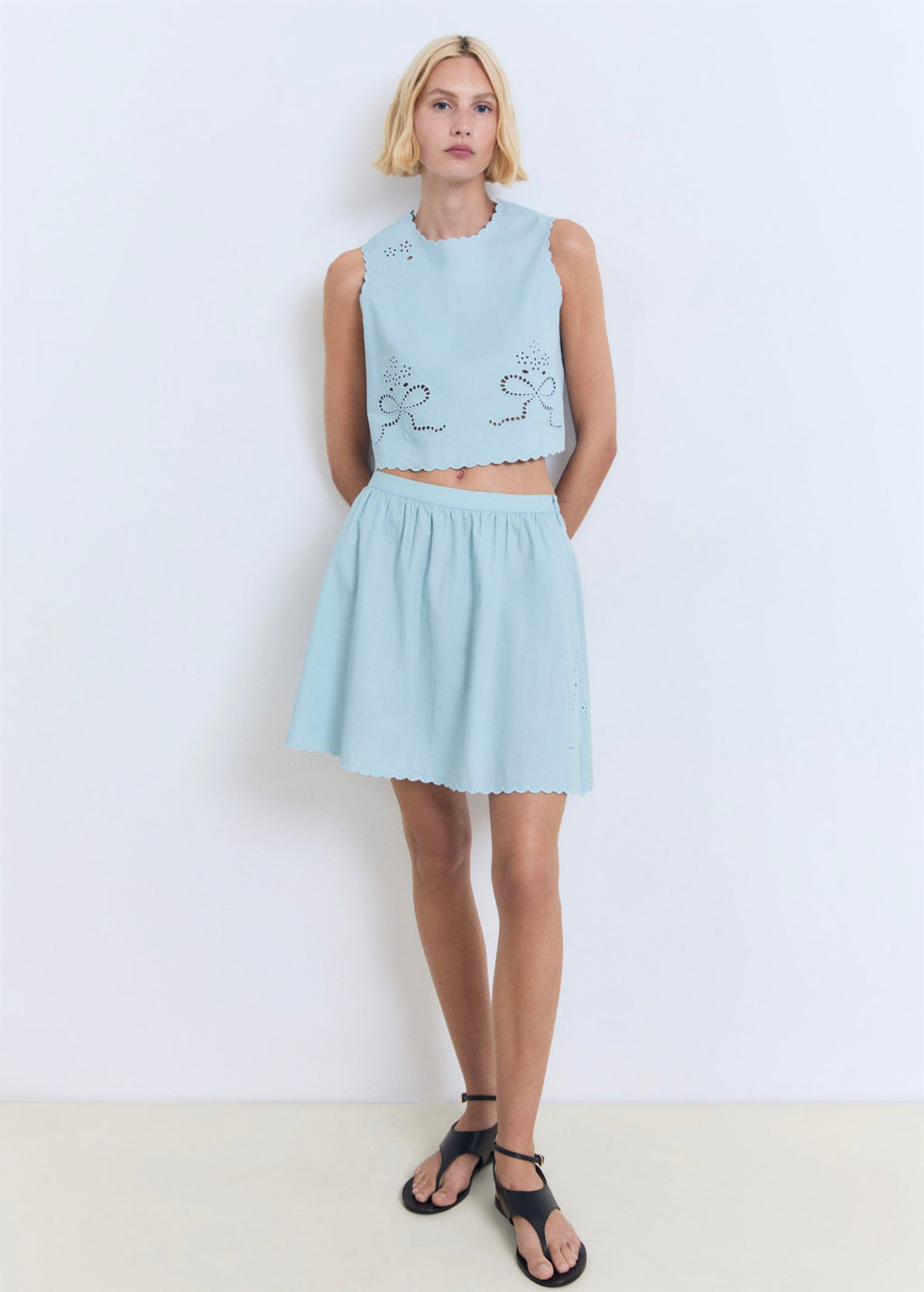 Jupe Broderie Base Festonnée