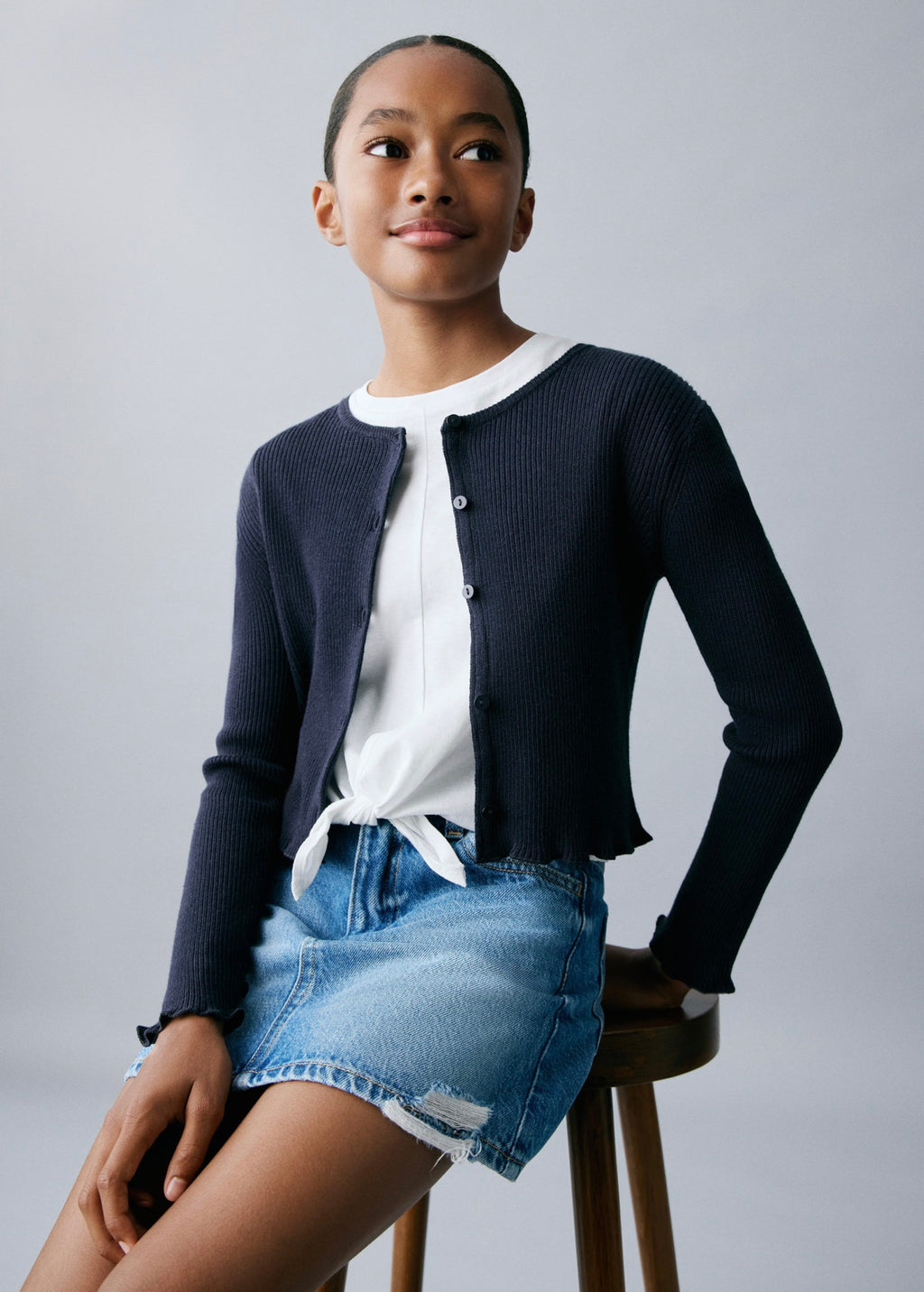 Lyra Navy Blue Cardigan - Girl