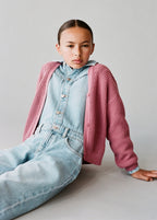 Cardigan Rose Cerise - Fille