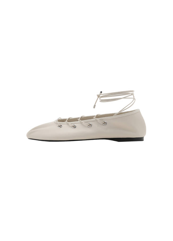 Ballerines Cuir Lanières Croisées