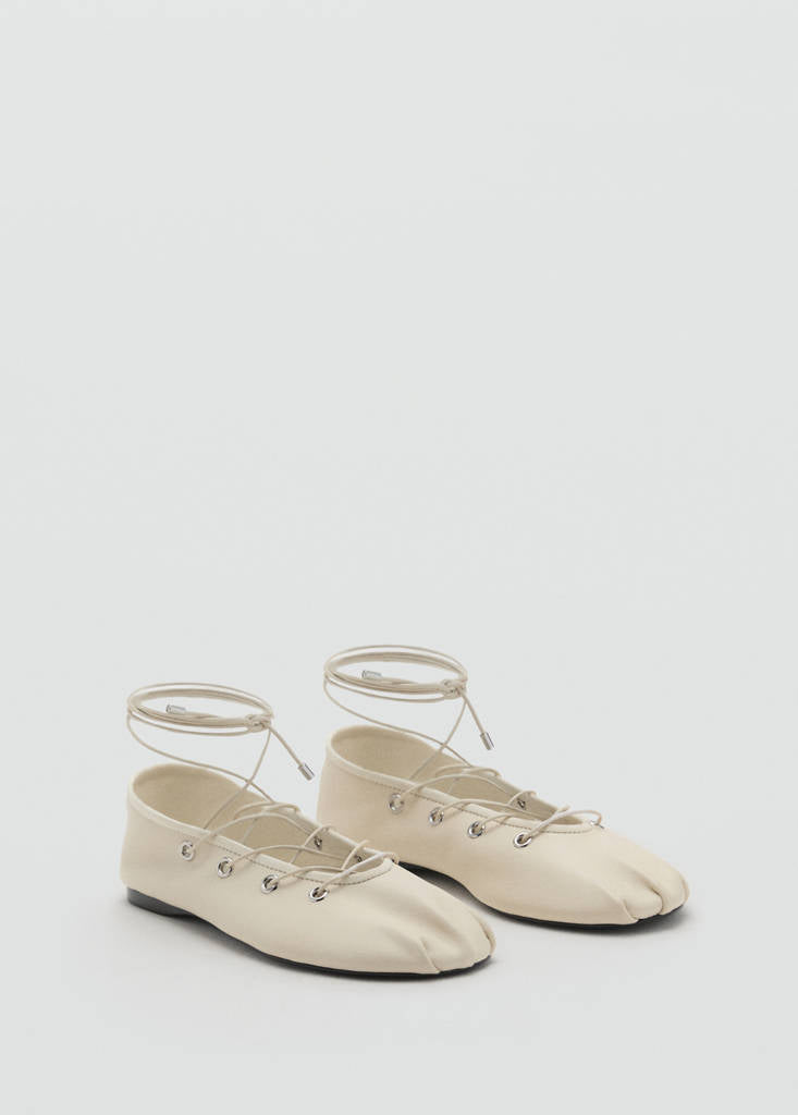 Ballerines Cuir Lanières Croisées
