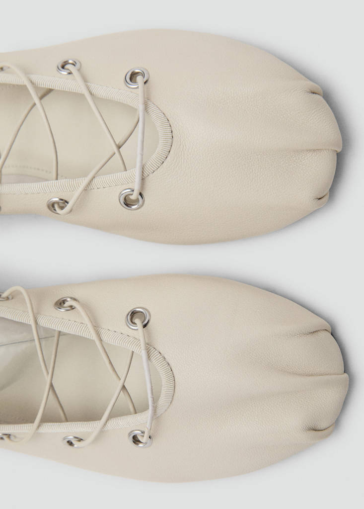 Ballerines Cuir Lanières Croisées