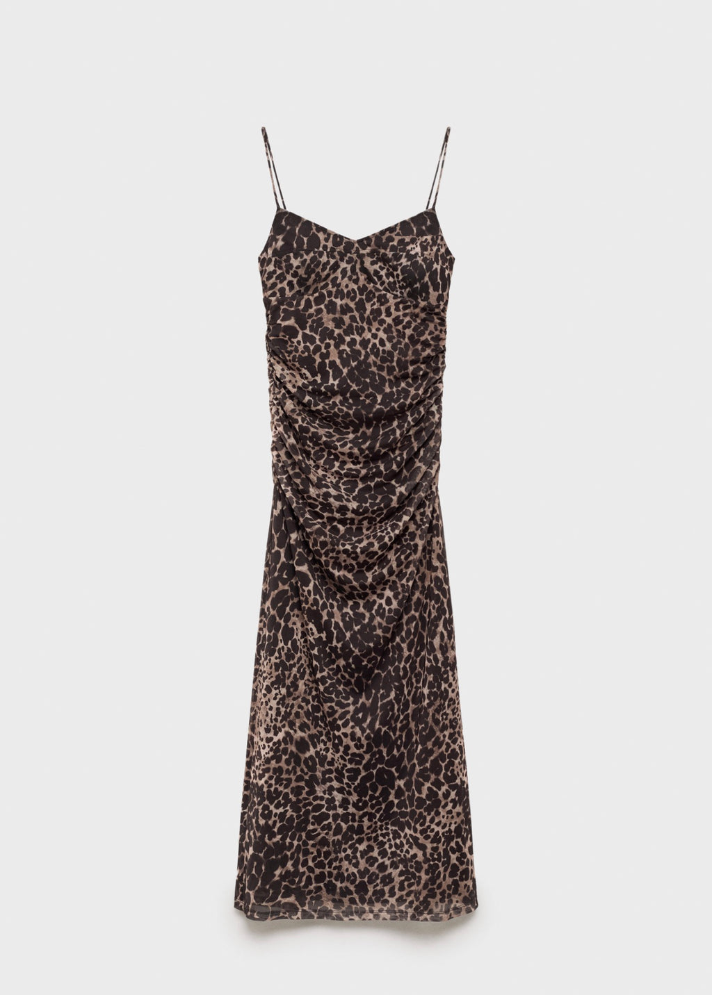 Robe Midi Froncée Léopard