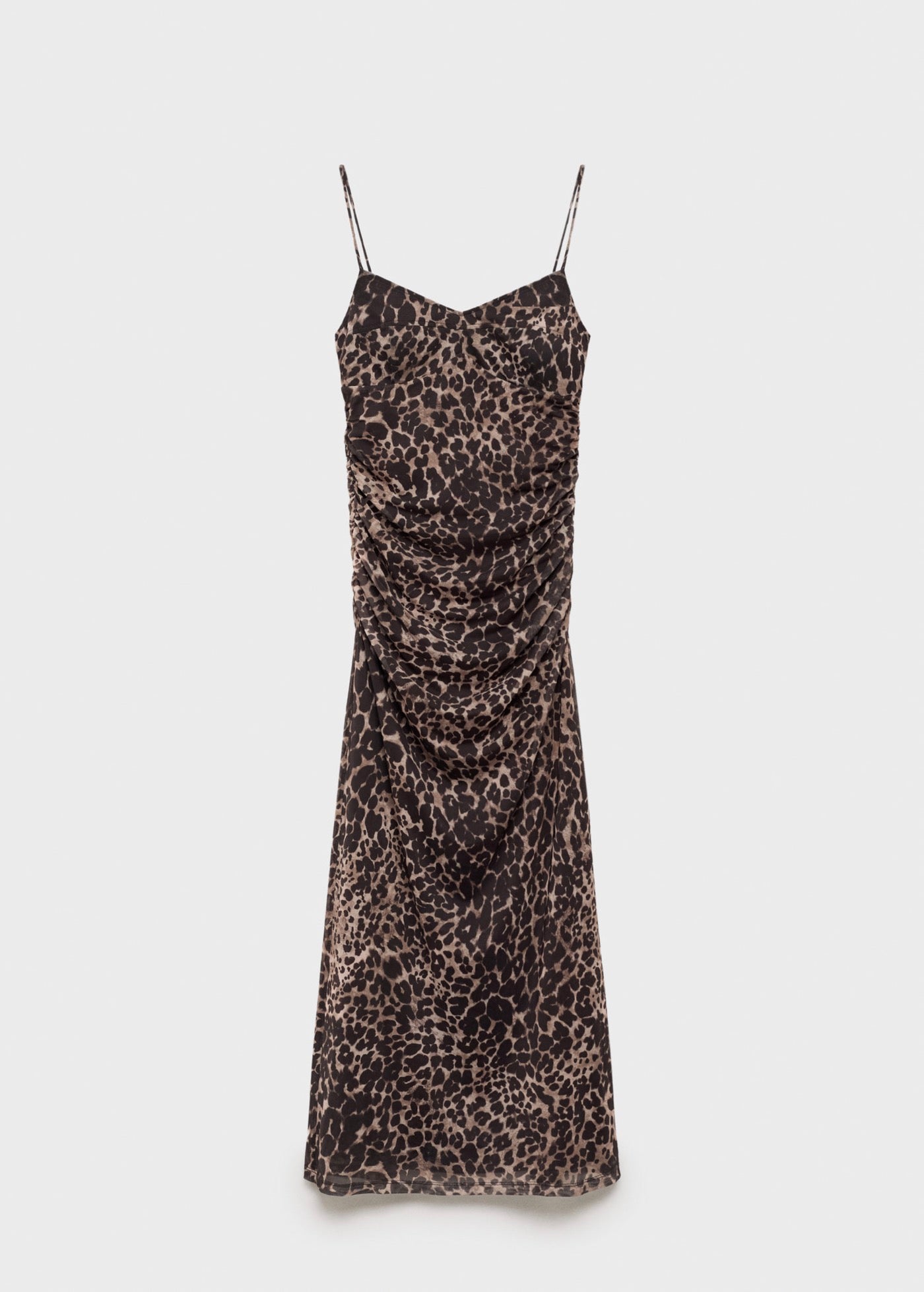 Robe Midi Froncée Léopard
