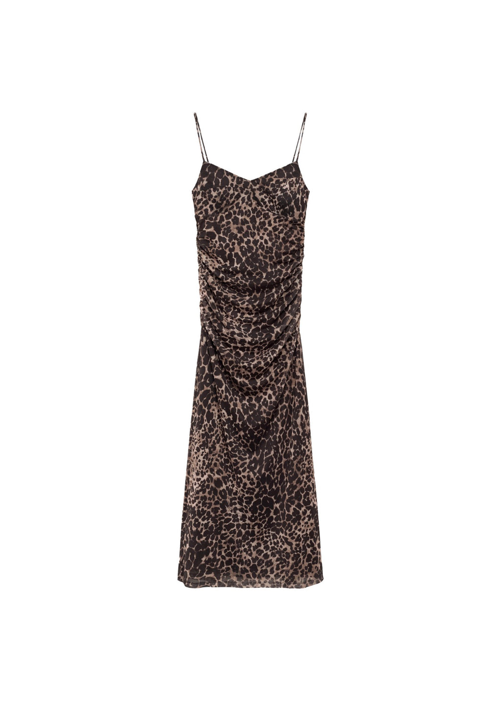 Robe Midi Froncée Léopard