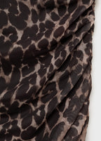 Robe Midi Froncée Léopard