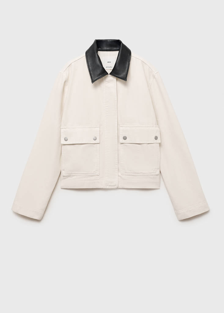 Parka En Jean Col Contrasté