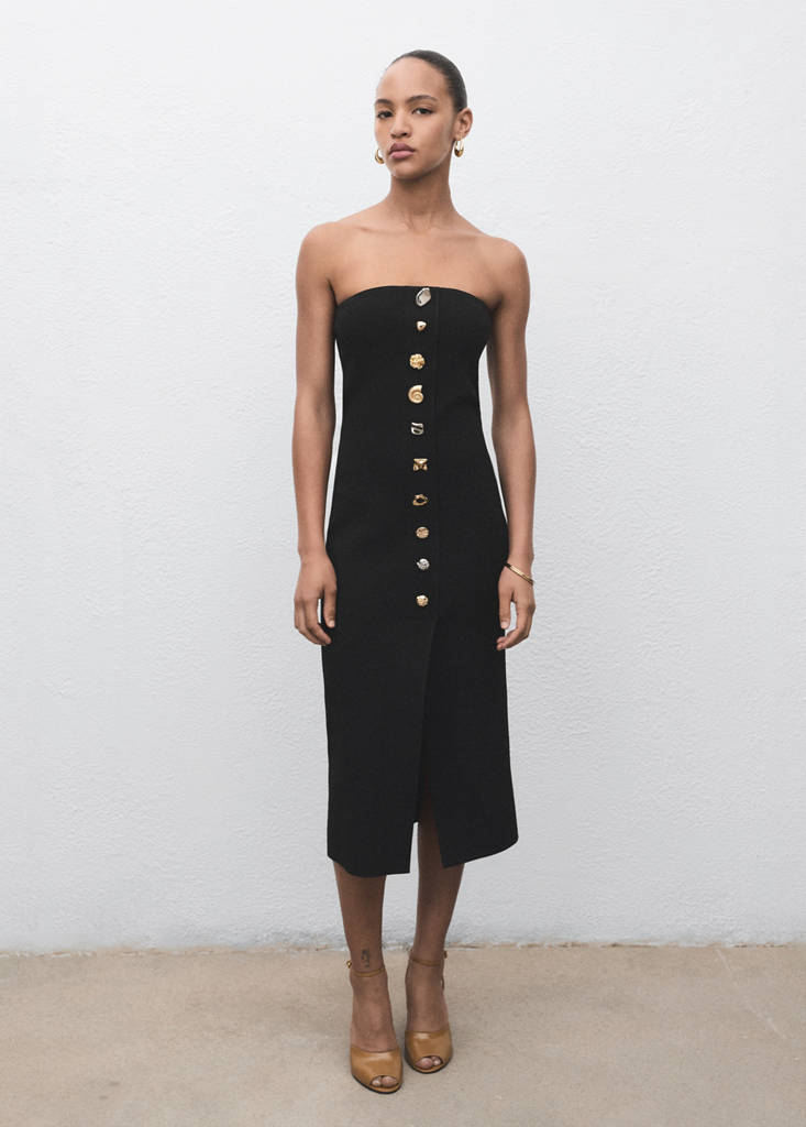 Robe Bustier Boutons Bijou