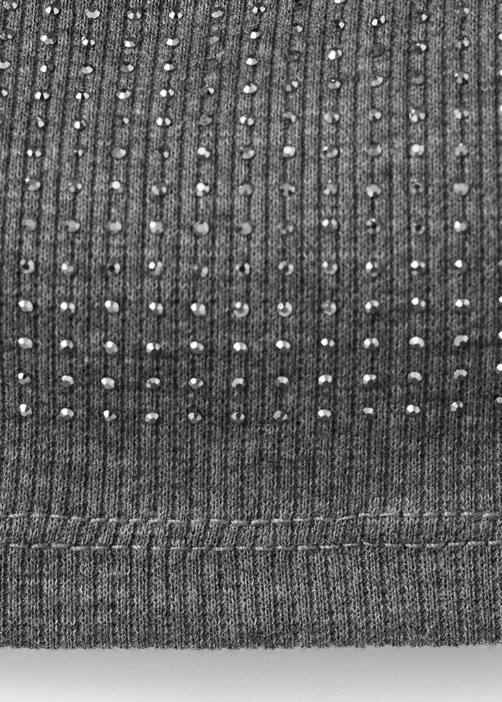 Top Strass Col Drapé