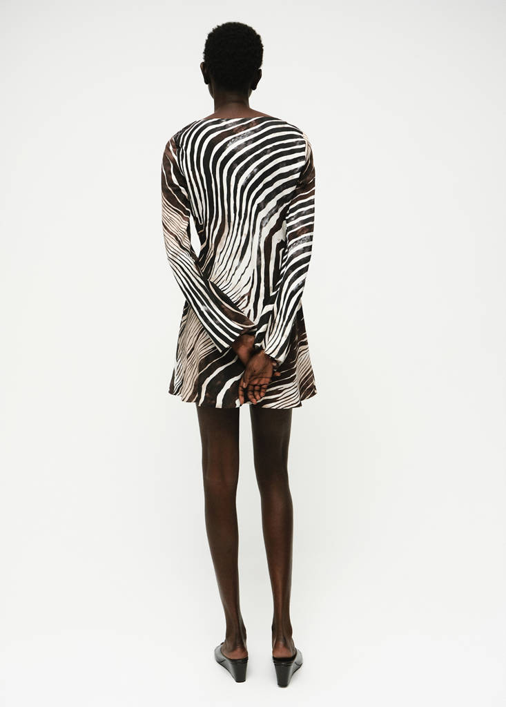 Robe Zèbre Manches Évasées