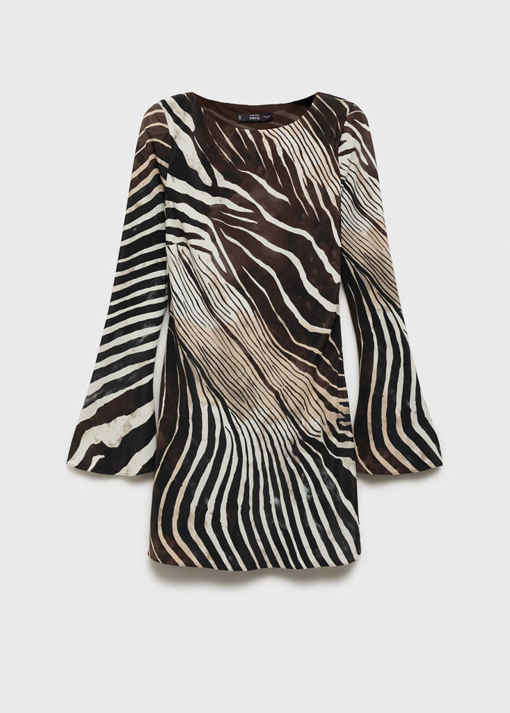 Robe Zèbre Manches Évasées