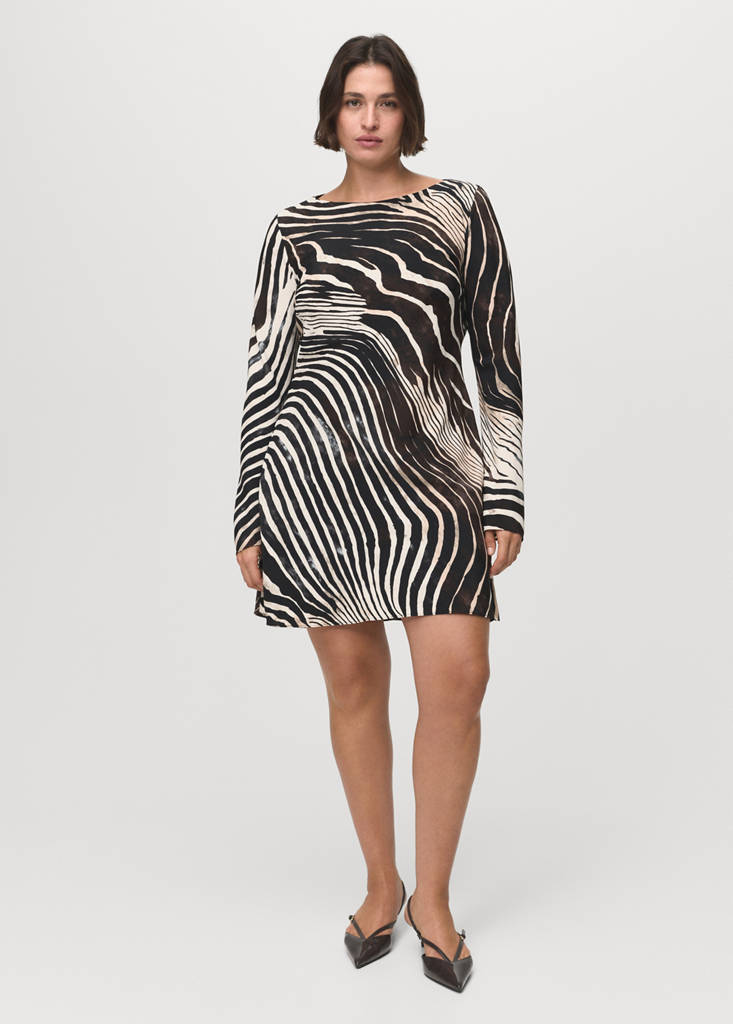 Robe Zèbre Manches Évasées