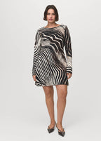 Robe Zèbre Manches Évasées