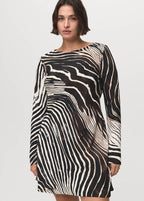 Robe Zèbre Manches Évasées