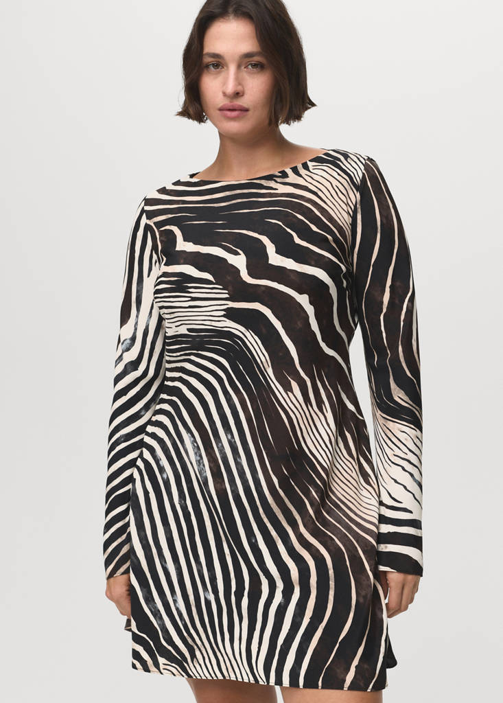 Robe Zèbre Manches Évasées