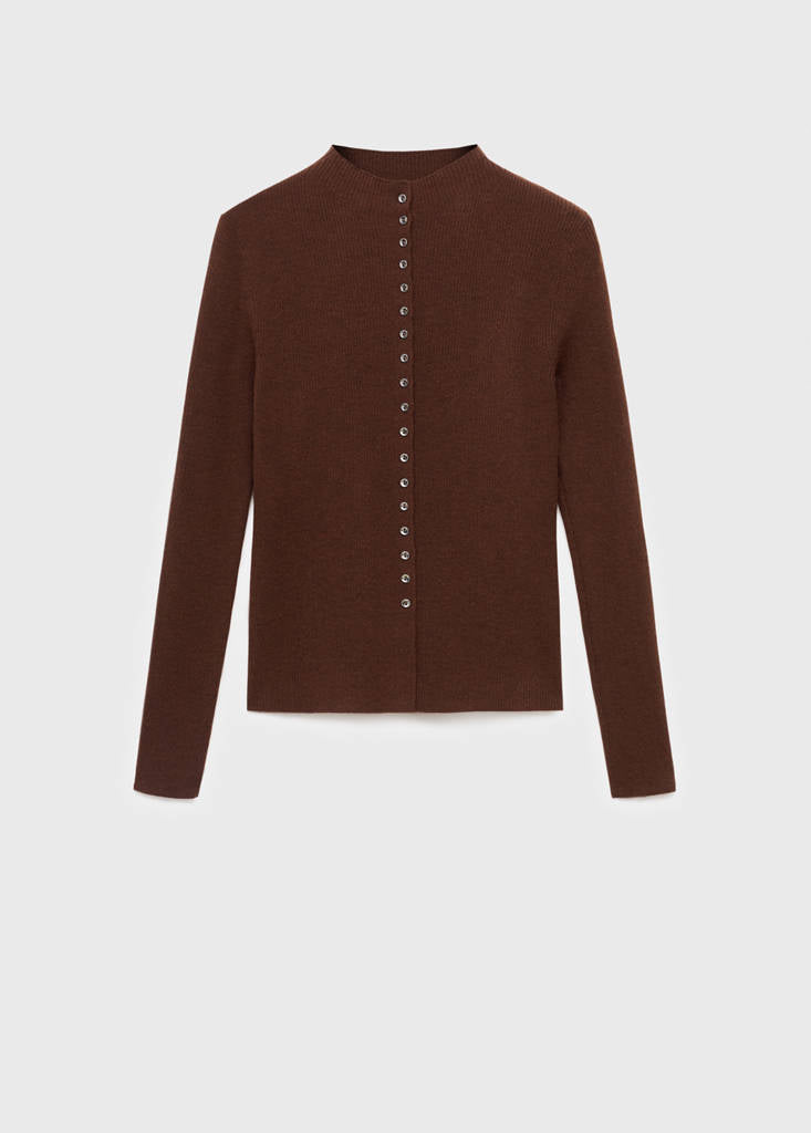 Cardigan Maille Fine Côtelée
