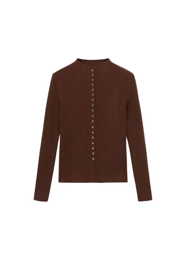 Cardigan Maille Fine Côtelée