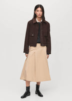 Parka En Jean Col En Cuir Synthétique