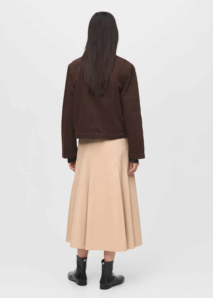 Parka En Jean Col En Cuir Synthétique