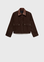 Parka En Jean Col En Cuir Synthétique