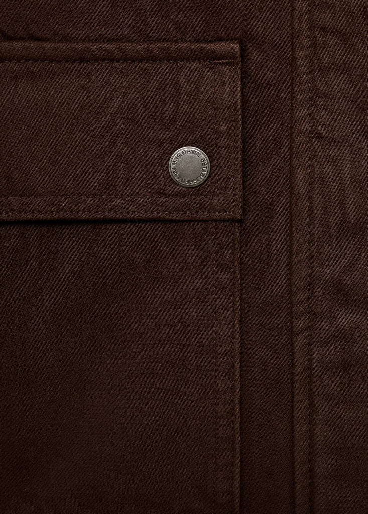 Parka En Jean Col En Cuir Synthétique