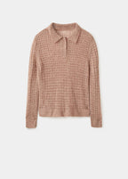 Pull-Over Maille Ajourée Col Polo