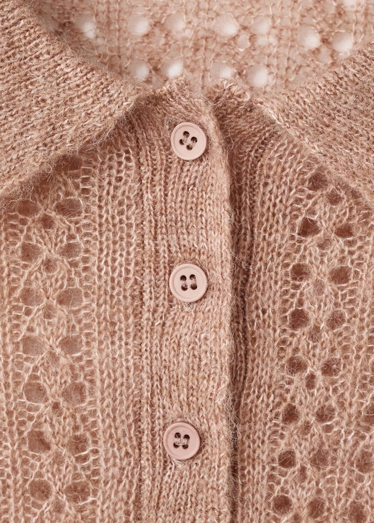 Pull-Over Maille Ajourée Col Polo