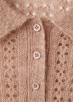 Pull-Over Maille Ajourée Col Polo