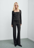 Blazer De Costume Cintré Crop