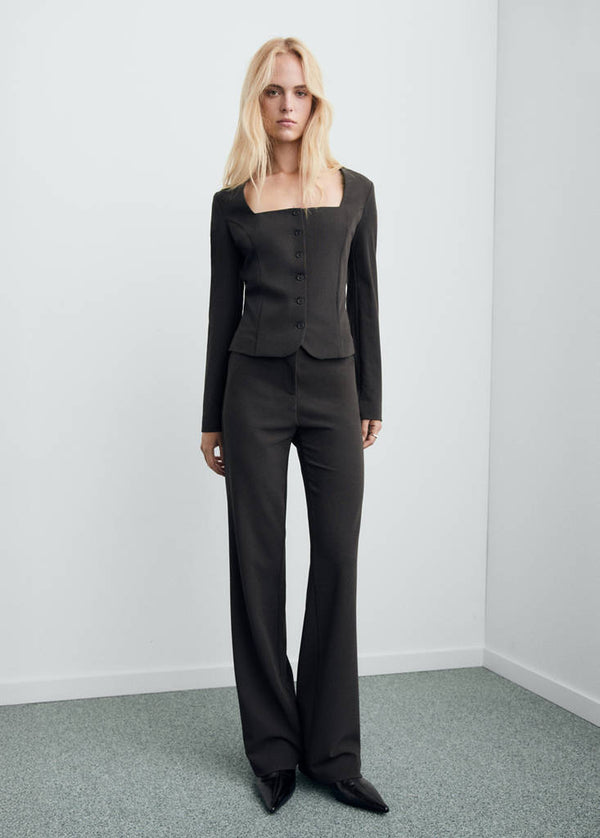 Taillierter Cropped-Anzugblazer