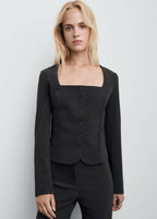 Blazer De Costume Cintré Crop