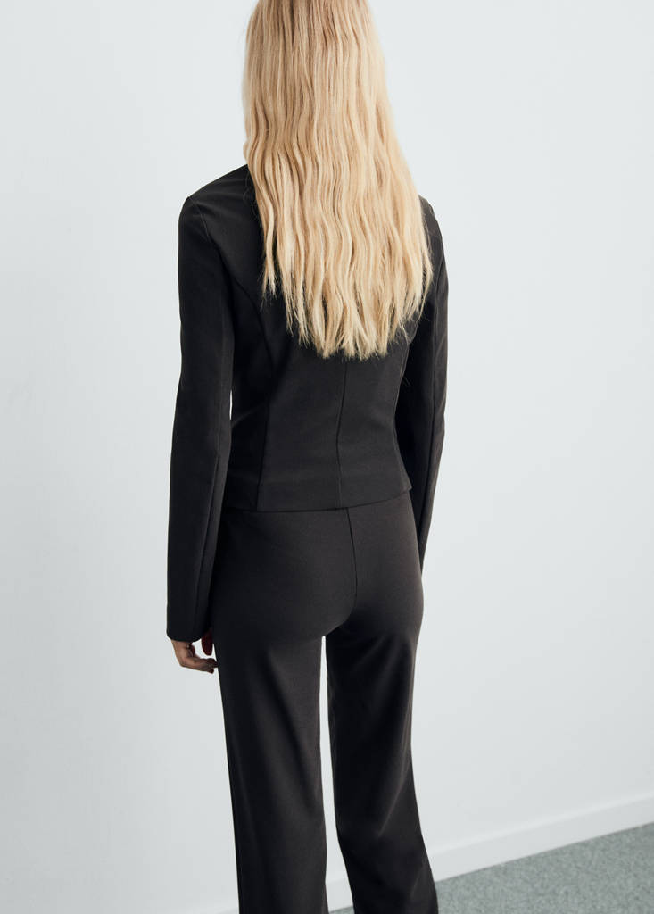Blazer De Costume Cintré Crop