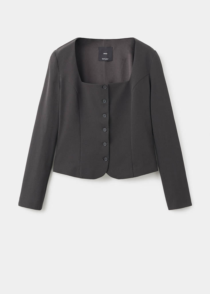 Blazer De Costume Cintré Crop