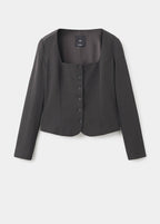 Blazer De Costume Cintré Crop