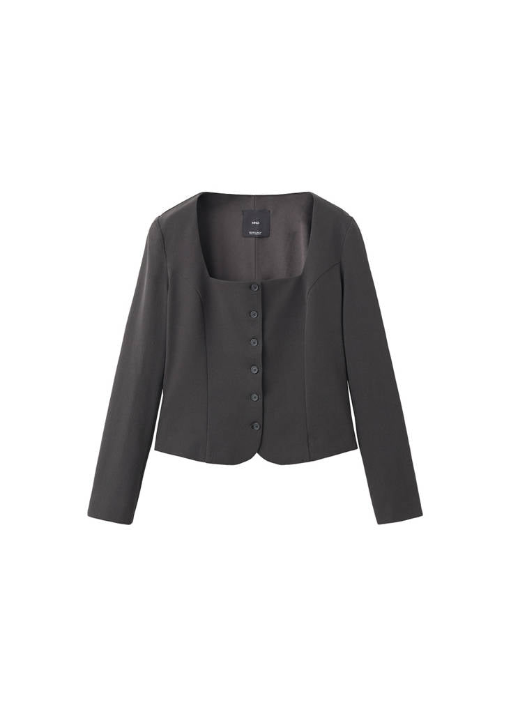 Blazer De Costume Cintré Crop