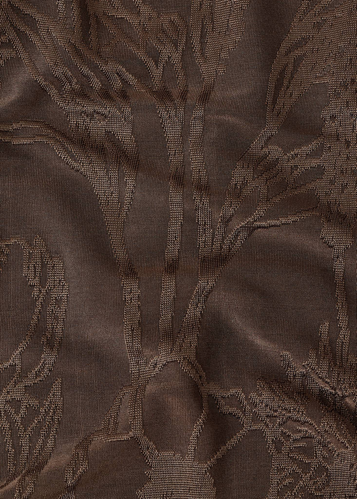 Pantalon Jacquard Fleuri Droit