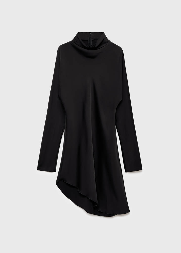 Robe Satinée Bas Asymétrique