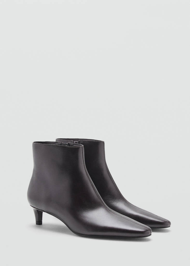 Bottines Cuir Talon Kitten Heel