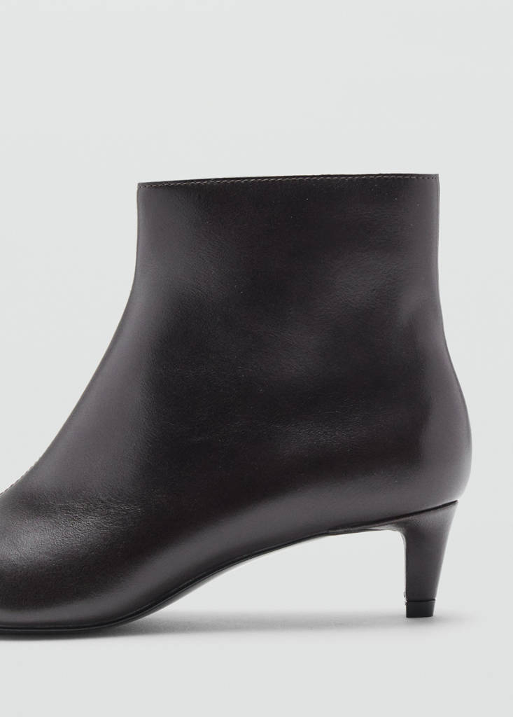 Bottines Cuir Talon Kitten Heel