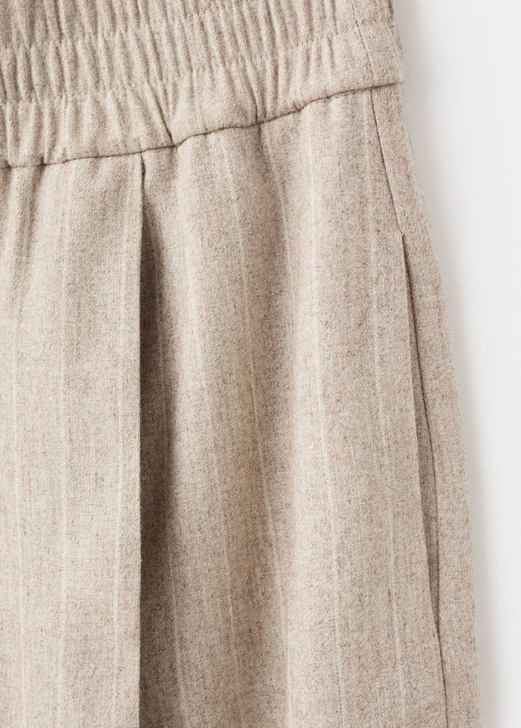 Pantalon De Costume En Laine À Rayures Fines