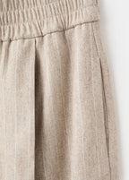 Pantalon De Costume En Laine À Rayures Fines