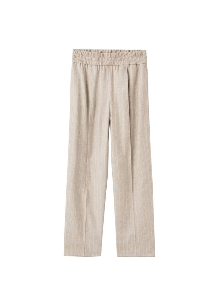 Pantalon De Costume En Laine À Rayures Fines
