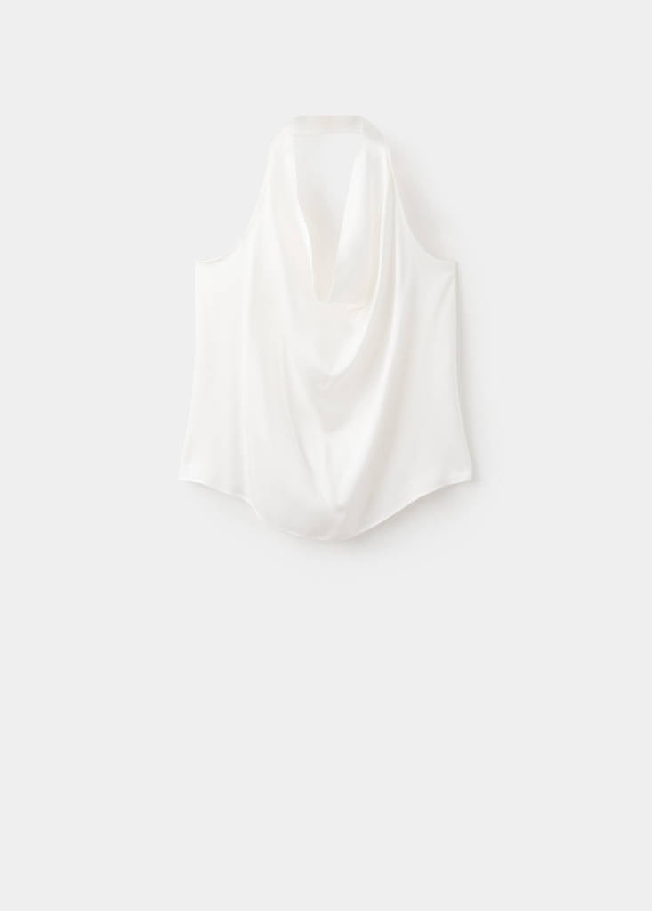 Blouse Satin Col Bénitier