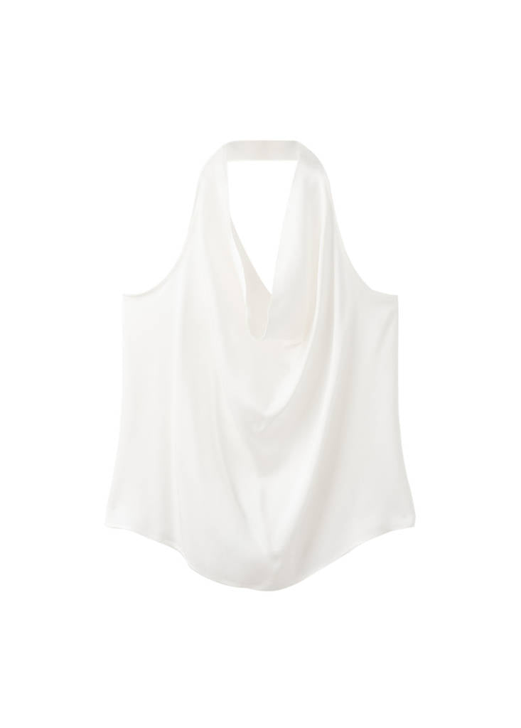 Blouse Satin Col Bénitier