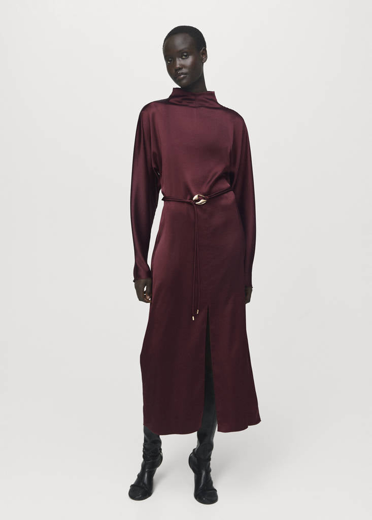 Robe Satinée Ceinture