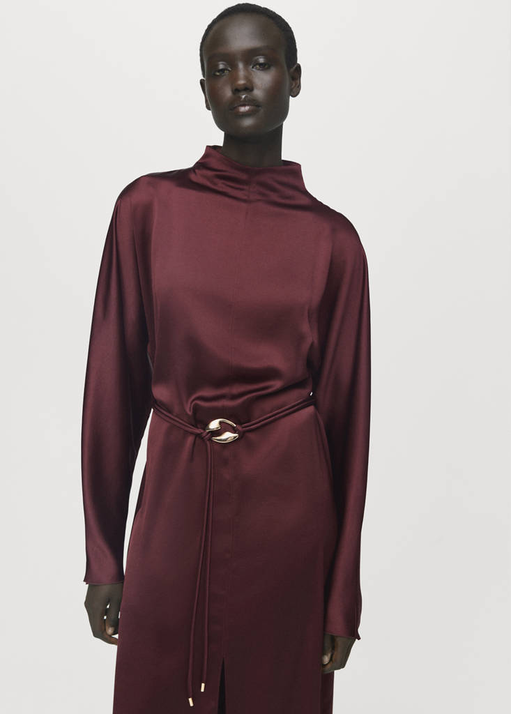 Robe Satinée Ceinture