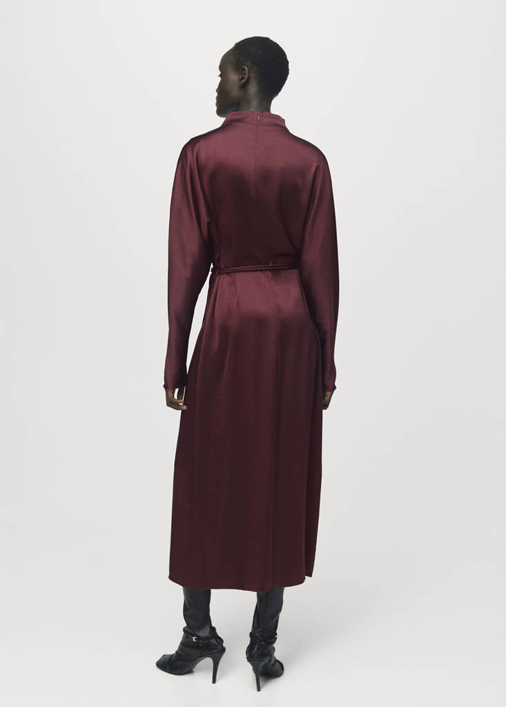 Robe Satinée Ceinture