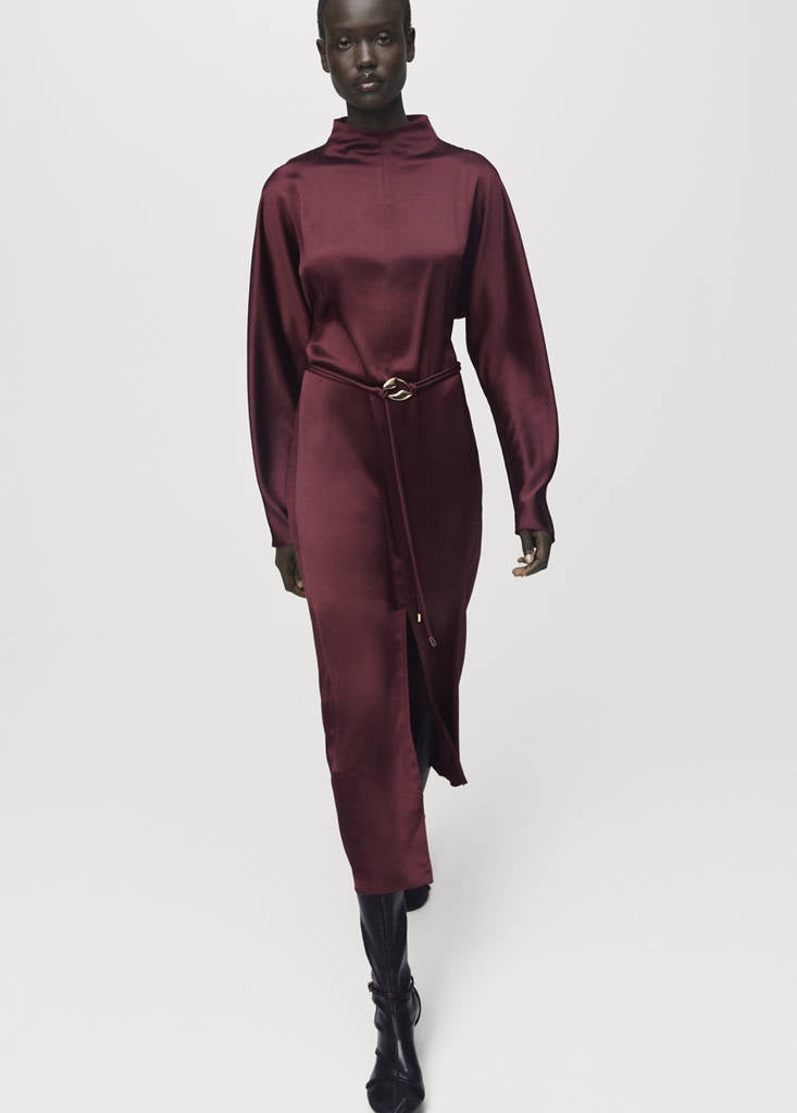 Robe Satinée Ceinture