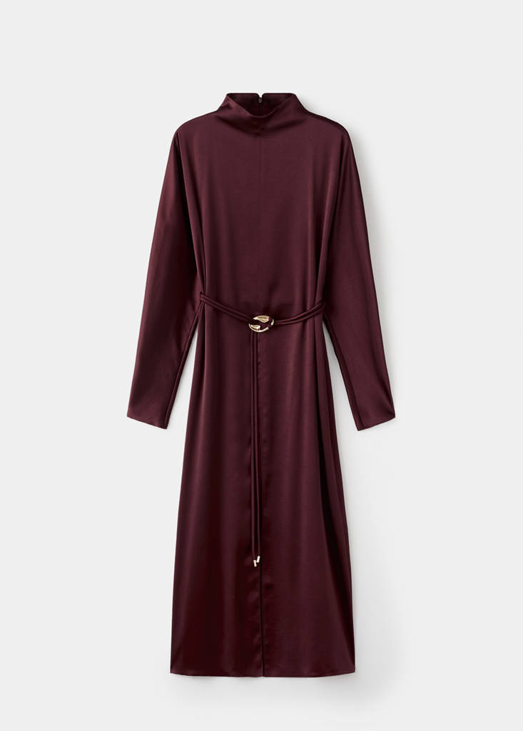 Robe Satinée Ceinture